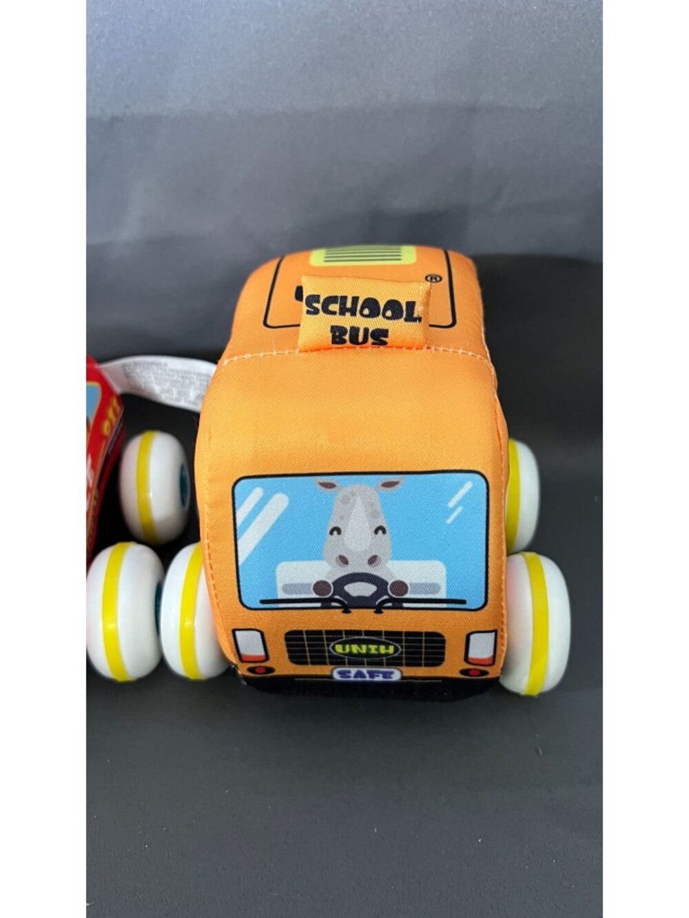 Soft Plush Toy Vehicles Set For Kids Includes Police Car & School Bus - Picture 3 of 3
